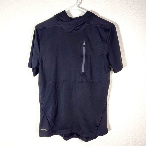 Russell Mens Small Black Training Fit Hoodie Short Sleeve With Zipper Pocket - Picture 5 of 5